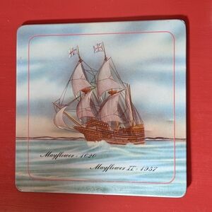 Vintage Mayflower Ship Art/Coaster